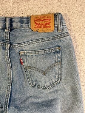 Levi's 505 25x25 Straight Light Blue Denim Jeans with Adjustable Waist Button